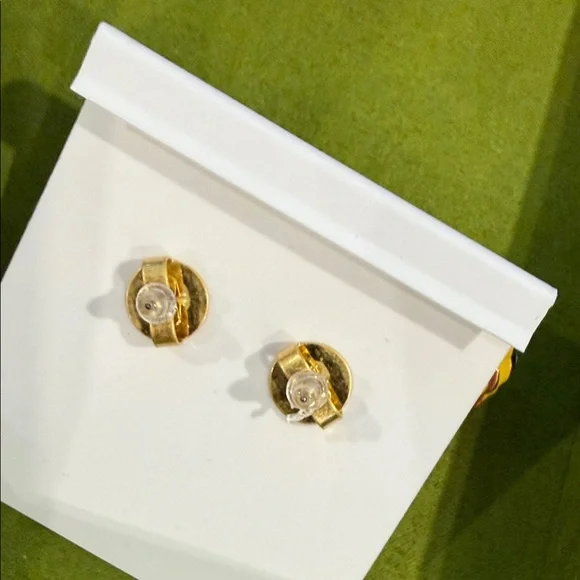 Tory Burch Gold Yellow, Green Blue Dangle Earrings Authentic - Picture 4 of 7